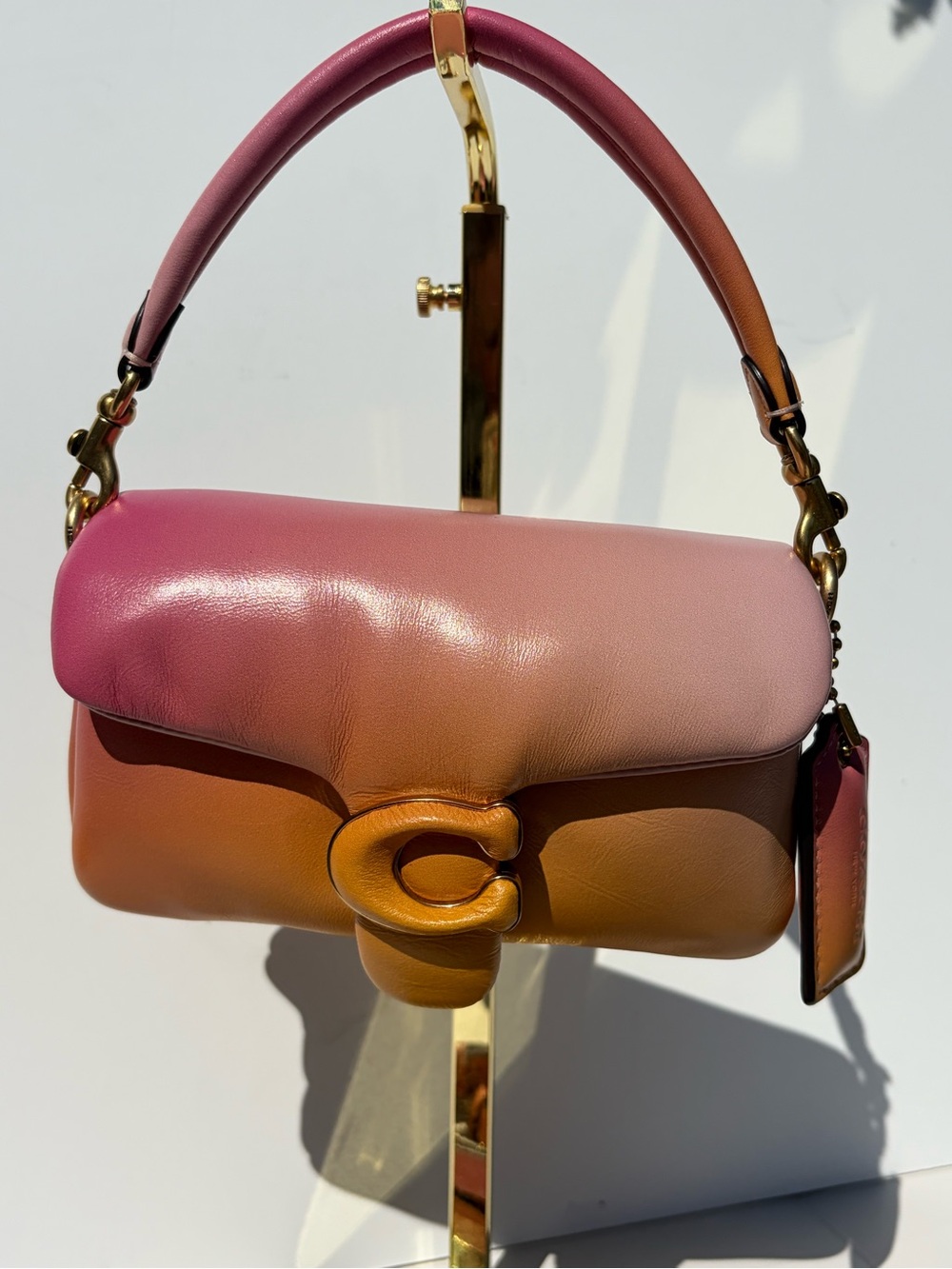 Coach Pillow Tabby 18 Shoulder Bag Pink Orange Gradient Leather Creed CA084